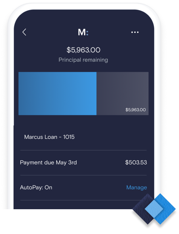 Marcus app - manage your loan