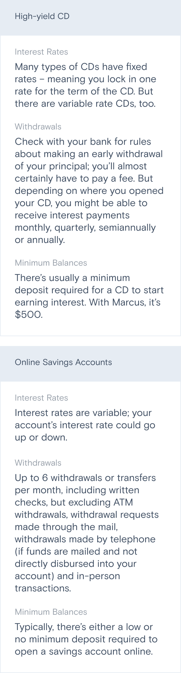Marcus Savings Account Interest Rates